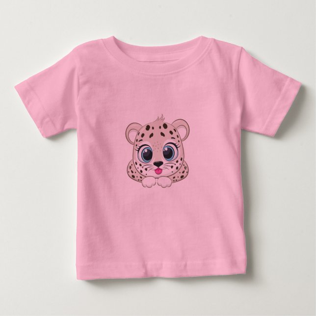 Niedlich Leopard Baby T - Shirt (Vorderseite)