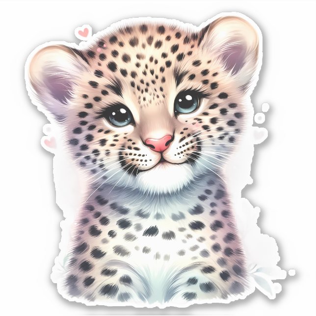 Niedlich! Leopard Custom Cut Scrapbook Sticker (Vorderseite)