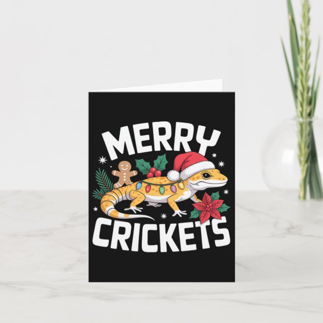 Niedlich Leopard Gecko Christmas Pub Karte (Vorderseite)
