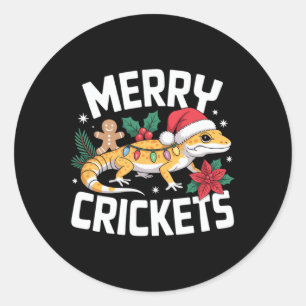 Niedlich Leopard Gecko Christmas Pub Runder Aufkleber