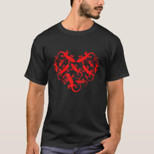 Niedlich Leopard Gecko Valentinstag Herz Paare Lo T-Shirt