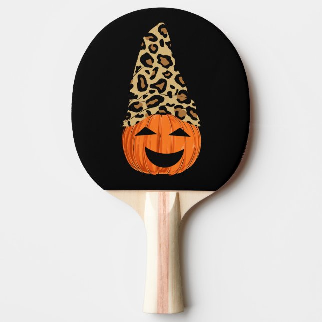 Niedlich Leopard Hat Pumpkin Tischtennis Schläger (Vorderseite)