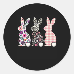 Niedlich Leopard Karierte Blume Floral Happy Oaste Runder Aufkleber