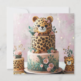 NIEDLICH LEOPARD KINDERGEBURTSTAG CAKE KARTE