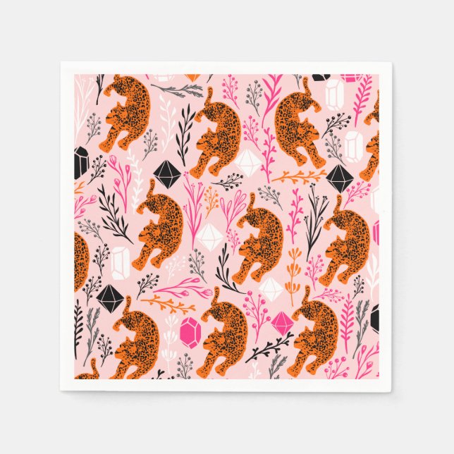 Niedlich Leopard Paper Napkins Serviette (Vorderseite)