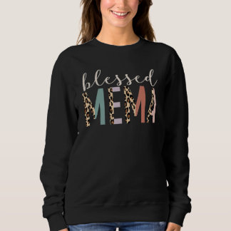 Niedlich Leopard Print, gesegnet Mema Sweatshirt