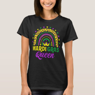 Niedlich Leopard Rainbow Mardi Gras Queen Women Gi T-Shirt