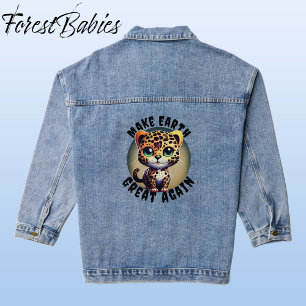 Niedlich Leopard Safari Animal, Make Earth Great A Jeansjacke
