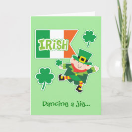Niedlich Leprechaun Jig St Patrick's Day Karte