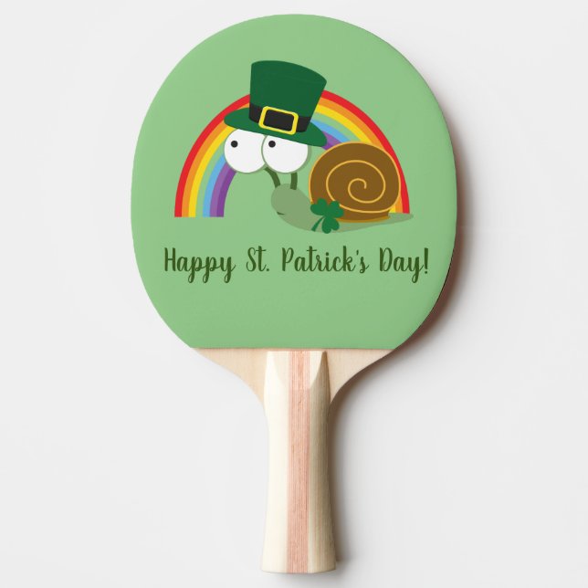 Niedlich Leprechaun St. Patrick's Day Snail Tischtennis Schläger (Vorderseite)
