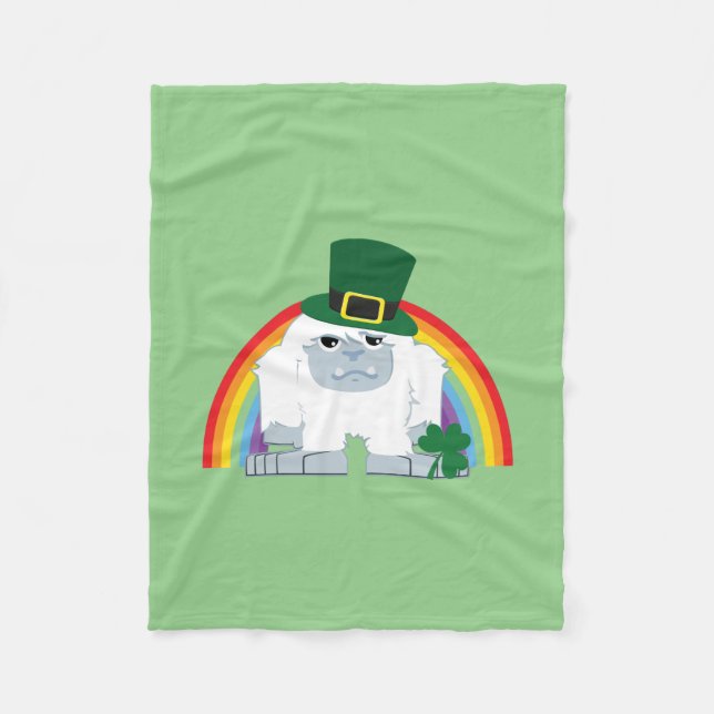 Niedlich Leprechaun Yeti Fleecedecke (Vorderseite)