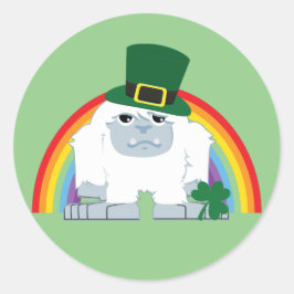 Niedlich Leprechaun Yeti Runder Aufkleber