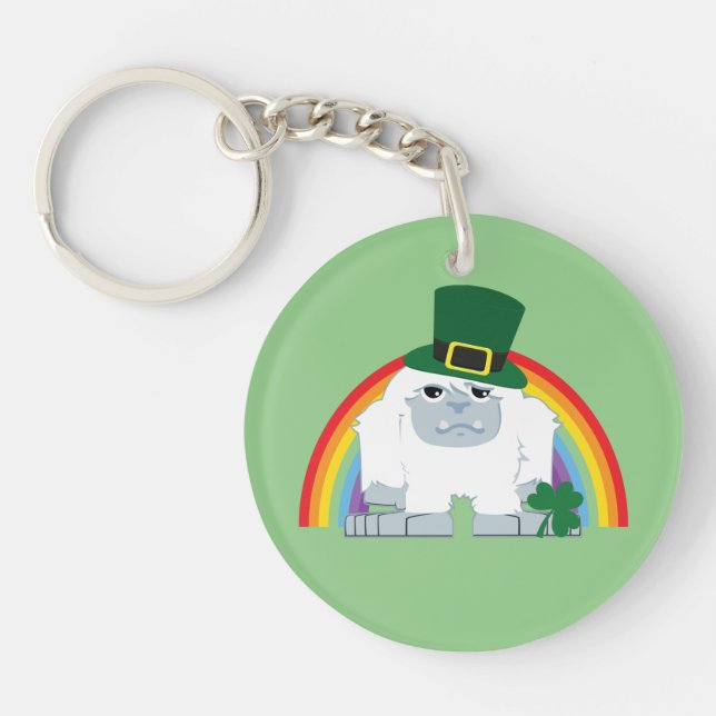Niedlich Leprechaun Yeti Schlüsselanhänger (Vorderseite)