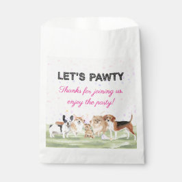 Niedlich Let's Pawty Pink Custom Hund Geburtstagsp Geschenktütchen