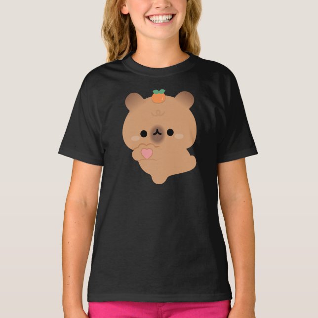 Niedlich Liebe Capybara T-Shirt (Vorderseite)