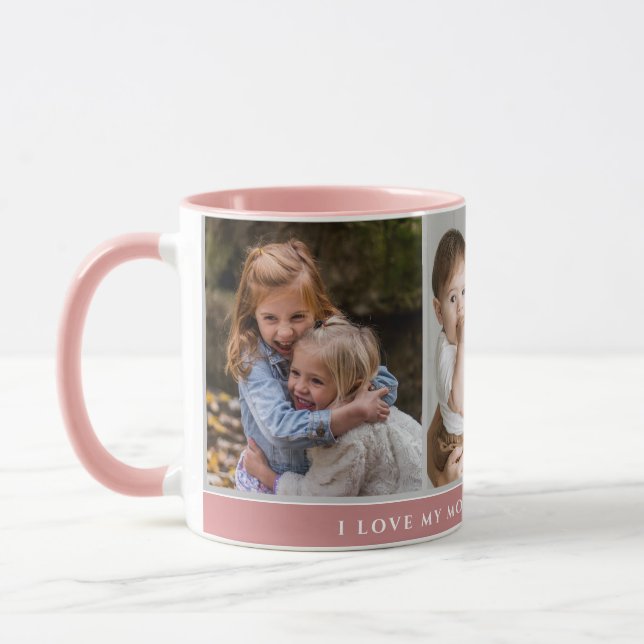 Niedlich, LIEBE DU MAMA Happy Mother Day Foto Tasse (Links)