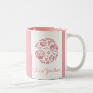 Niedlich Liebe du Mama Rosa Weiße Muttertag Zweifarbige Tasse