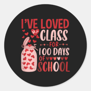 Niedlich liebe ich meine Cl seit 100 Tagen Schule Runder Aufkleber