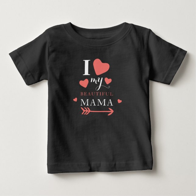 Niedlich Liebe meine schöne Mama Baby T-shirt (Vorderseite)