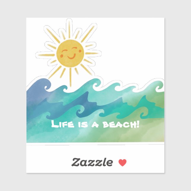 Niedlich Life ist ein Beach Vinyl Cut Sticker (Blatt)