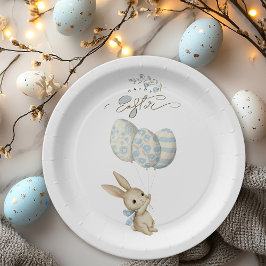 Niedlich Light Blue Baby Bunny Osterfest Pappteller