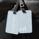 Niedlich Light Blue Monogram Gepäckanhänger<br><div class="desc">Machen Sie mit diesen personalisierten Gepäckanhängern eine Reise stilvoll. Diese speziellen Gepäckanhänger sind perfekt für jeden Reisenden geeignet und sorgen für eine einzigartige Touch. Diese niedlichen Gepäckanhänger eignen sich ideal für Weihnachtsgeschenke, ob für Teenager oder für Frauen. Überlegt und praxisnah sind sie großartige Weihnachtsgeschenke, die jeder Reise eine persönliche Touch...</div>