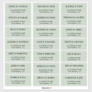 Niedlich Light Green Wedding Guest Address Labels