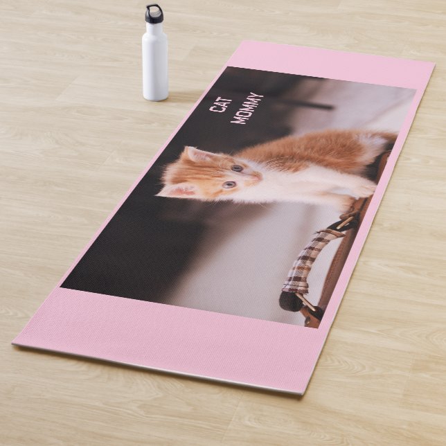 Niedlich Light Pink "Cat Mommy" Orange Kitten Yogamatte (Beispiel)