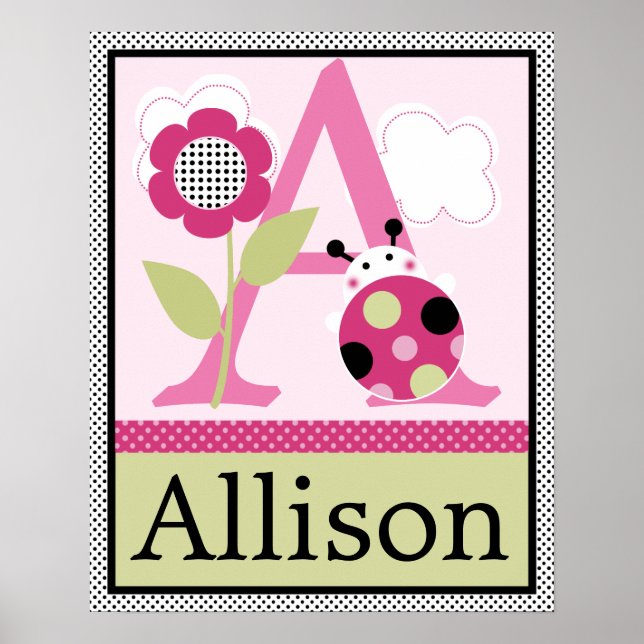 Niedlich Lil Little Ladybug Letter & Name Wall Pos Poster (Vorne)