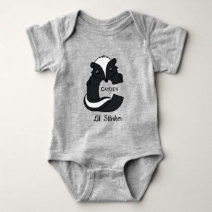 Niedlich Lil Stinker Skunk Monogram Baby Strampler