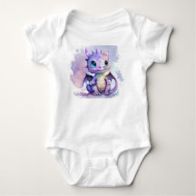 Niedlich Lila Baby Dragon Watercolor