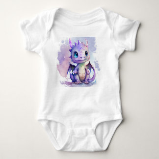 Niedlich Lila Baby Dragon Watercolor Strampler