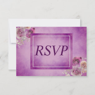 Niedlich Lila Blume RSVP Karte