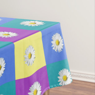 Niedlich Lila-Gelbblau Boho Daisy Tischdecke
