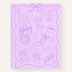 Niedlich Lila Girly Trendy Notizbuch