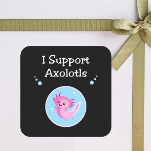 Niedlich Lila I unterstützen Axolotfarben Quadratischer Aufkleber