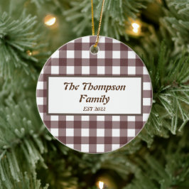 Niedlich Lila Karierter Familienname Keramik Ornament