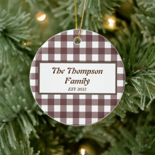 Niedlich Lila Karierter Familienname Keramik Ornament