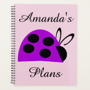 Niedlich Lila Ladybug Personalisiert Planer
