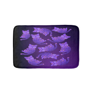 Niedlich Lila Neon Kitten Group Badematte