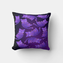 Niedlich Lila Neon Kitten Group Kissen