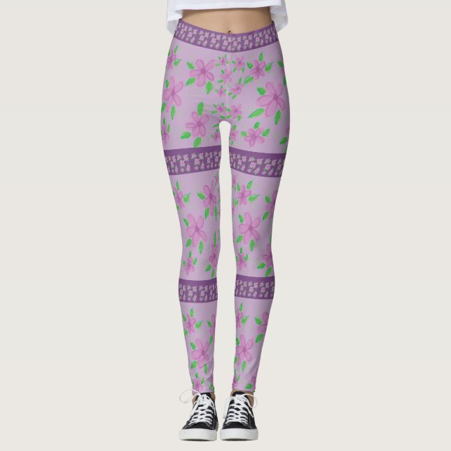 Niedlich lila und lila leggings (Vorderseite)