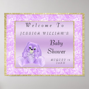 Niedlich Lilac Bunny "Welcome" Poster
