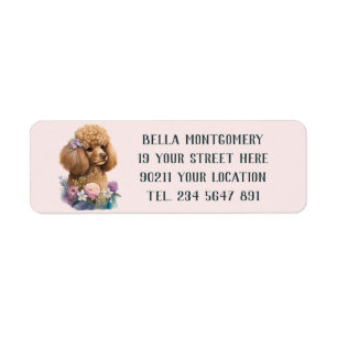 Niedlich Lilac Floral Poodle Dog Design Lila Girl