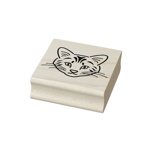 Niedlich Line Art Kitty Cat Kontur Gummistempel (Stempel)