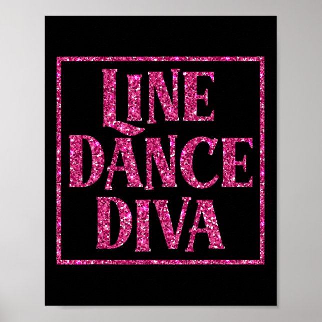 Niedlich Line Dance Diva Shirt für Line Tänzer Ges Poster (Vorne)