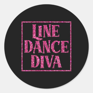 Niedlich Line Dance Diva Shirt für Line Tänzer Ges Runder Aufkleber