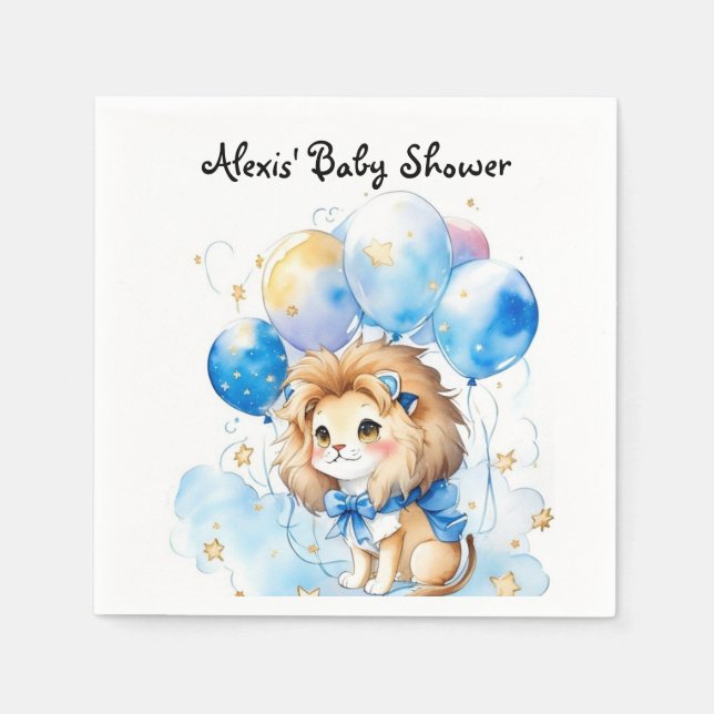 Niedlich Lion Baby Dusche Serviette (Vorderseite)