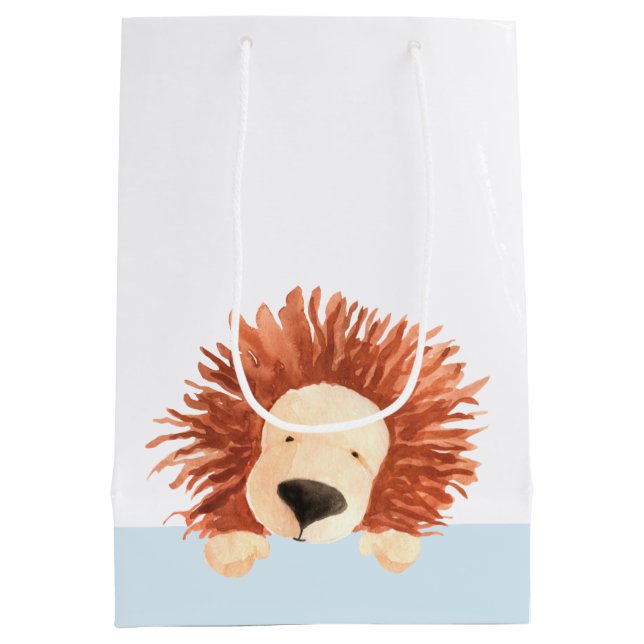 Niedlich Lion Blue Mittlere Geschenktüte (Rückseite)