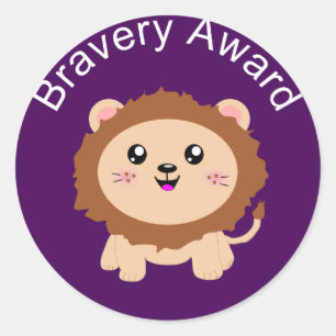Niedlich Lion Bravery Award - Sticker für Tapferke